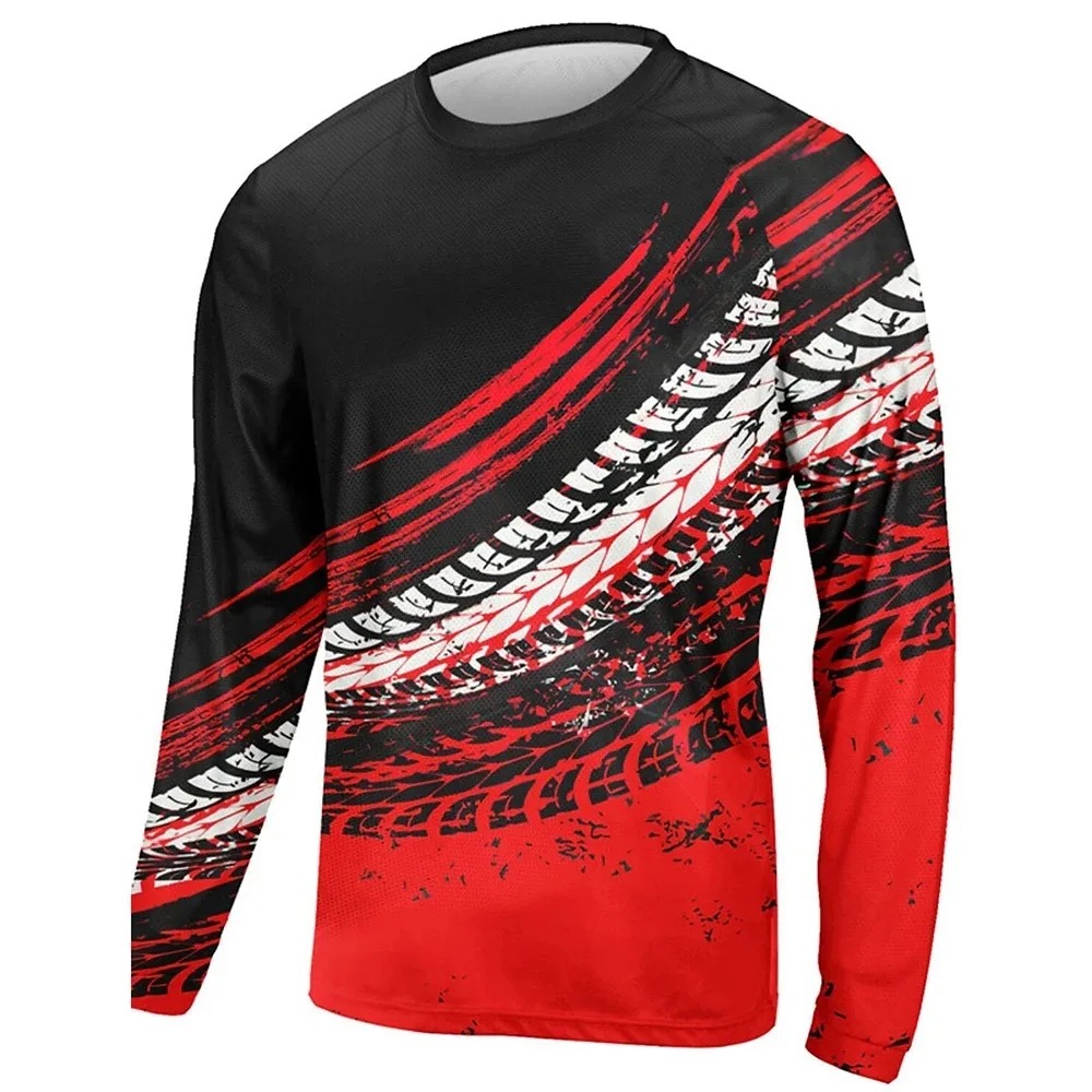 Cycling Gear Jersey - MEN'S GRADIENT STRIPED 3D PATTERN LONG-SLEEVE