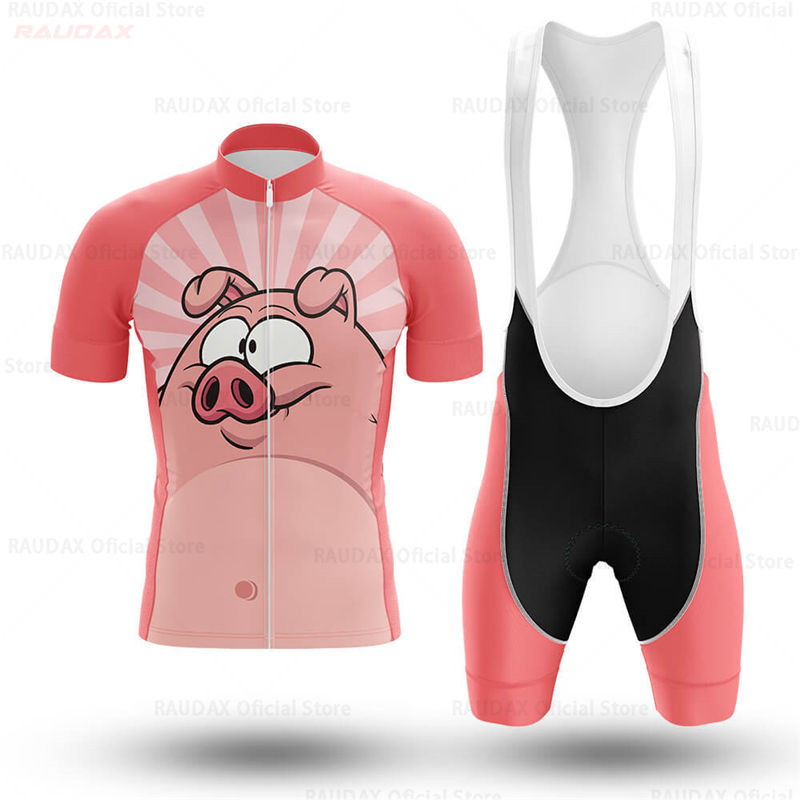 Men's Funny Pig Cartoon Anime  - огляд і ціна Cycling Gear Jersey