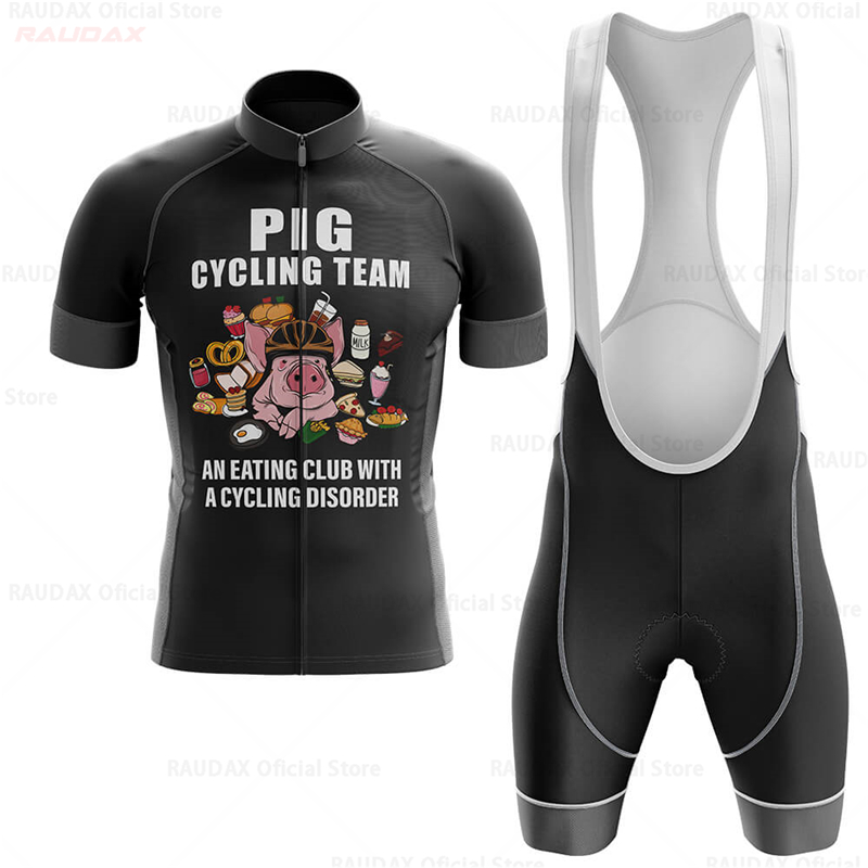 Men's Funny Pig Cartoon Anime  - огляд і ціна Cycling Gear Jersey
